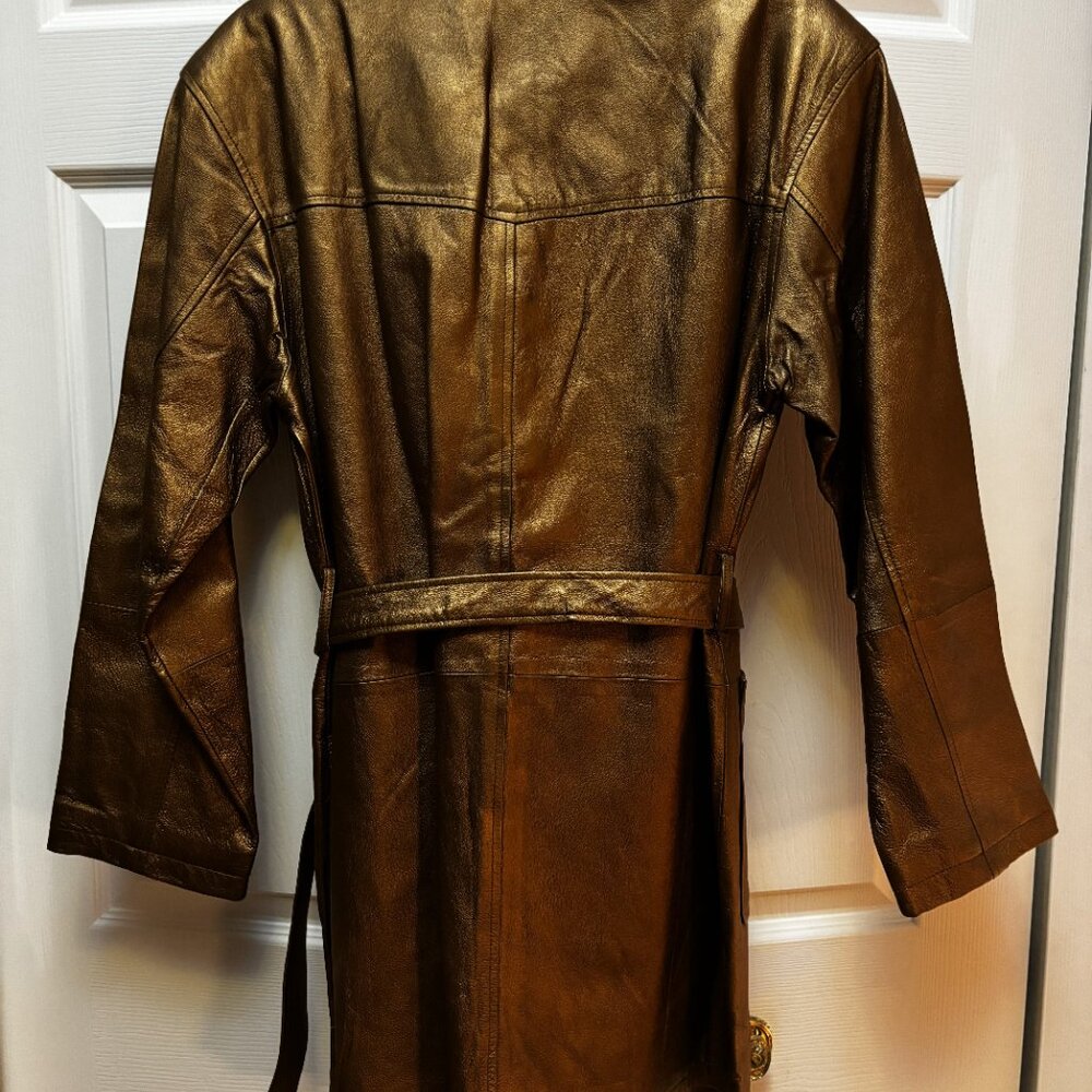 Newport News Genuine Leather Belted Coat – Women’s - Picture 3 of 5